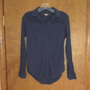 Cape Juby cotton gauze button down shirt